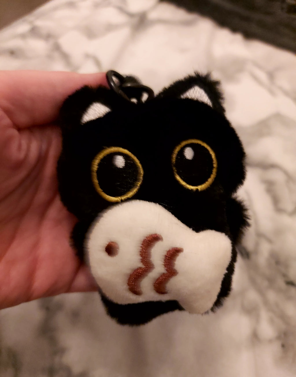 Black Cat Plush Keychain
