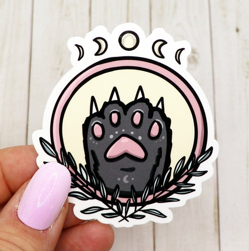 Black Cat Paw Vinyl Sticker