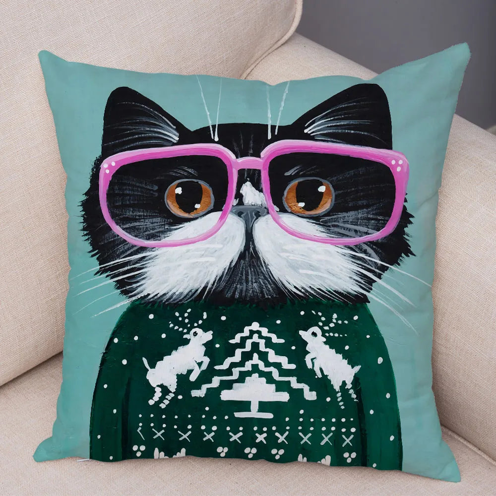 Cat Pillowcase Cushion Cover