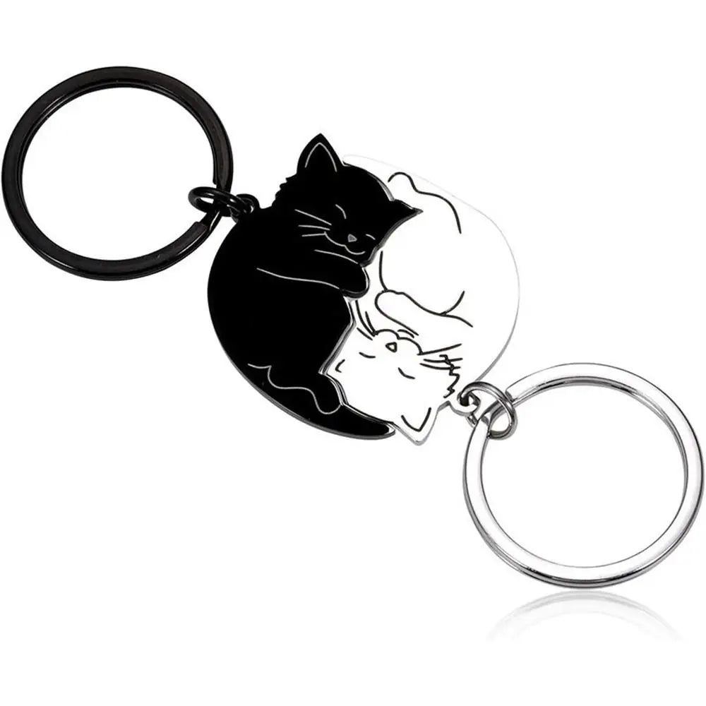 Hug Cat Couple Keychain