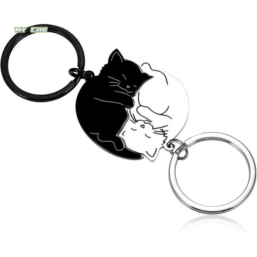 Hug Cat Couple Keychain