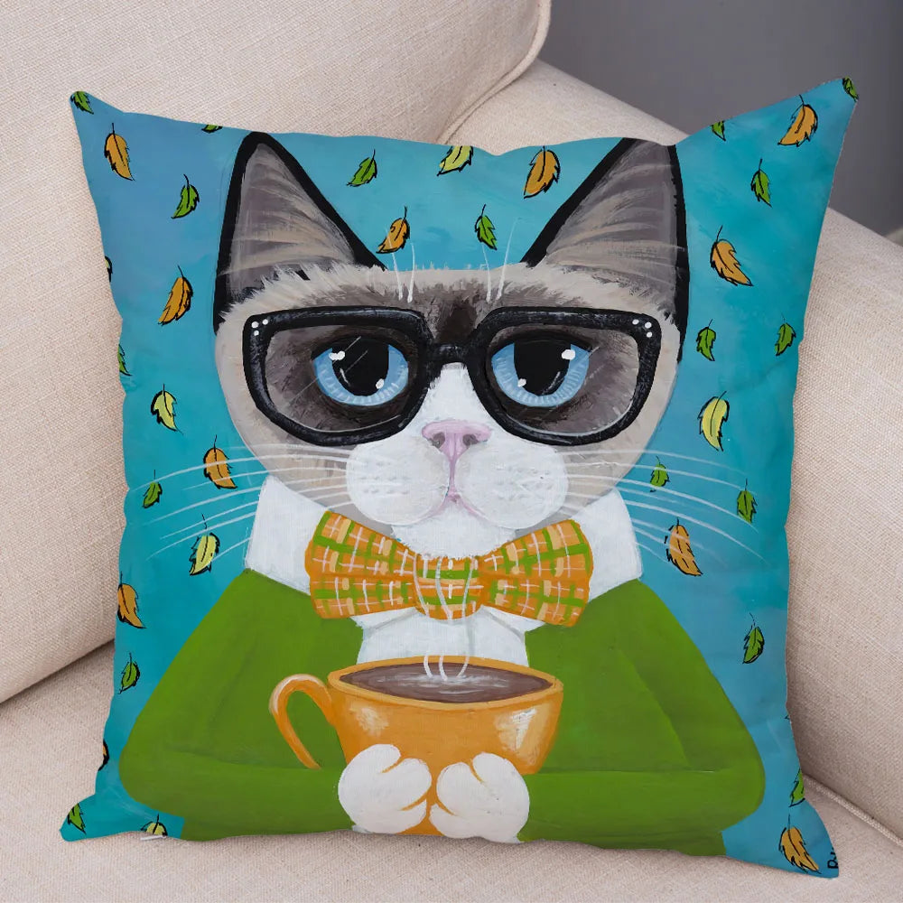 Cat Pillowcase Cushion Cover