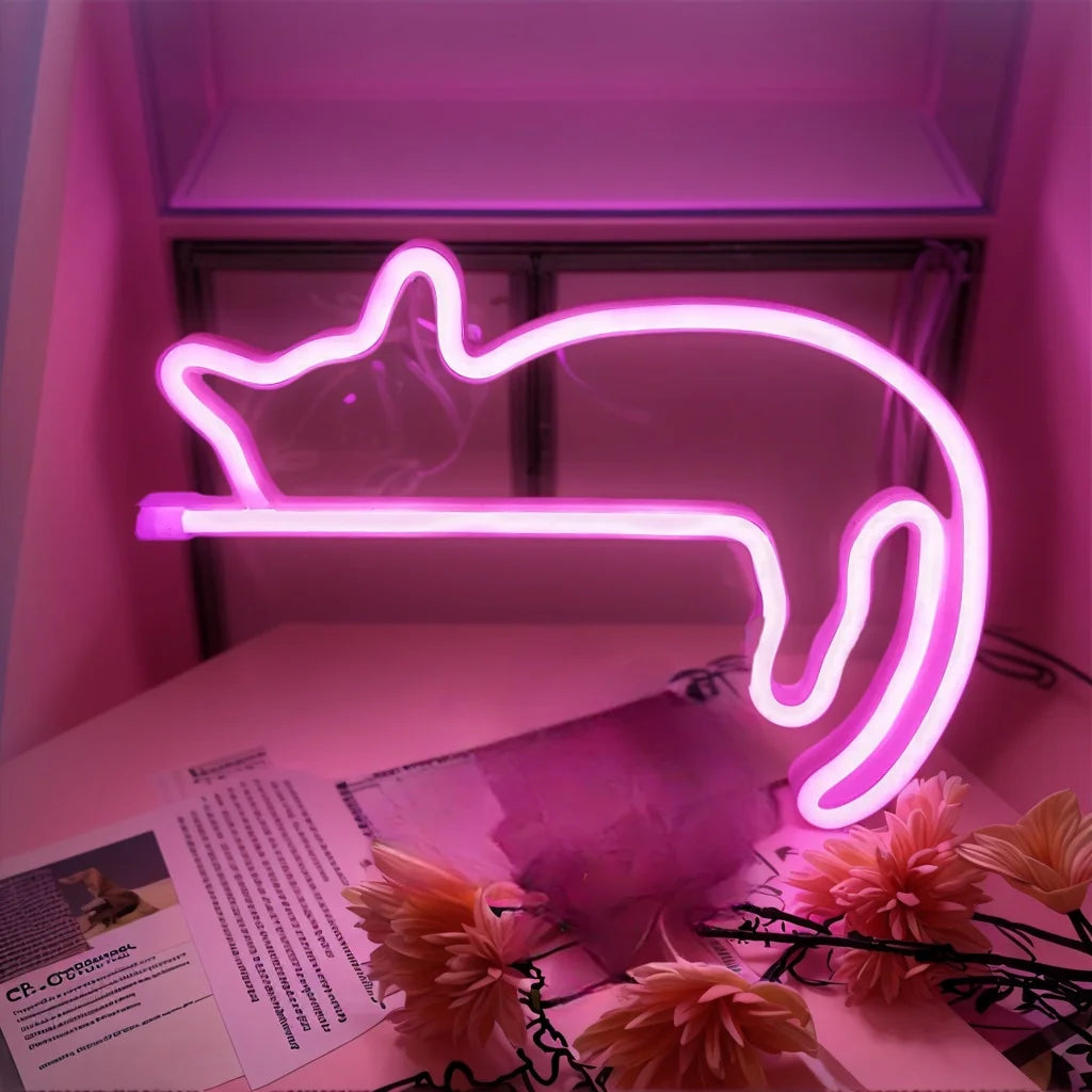 Cute cat neon light, LED