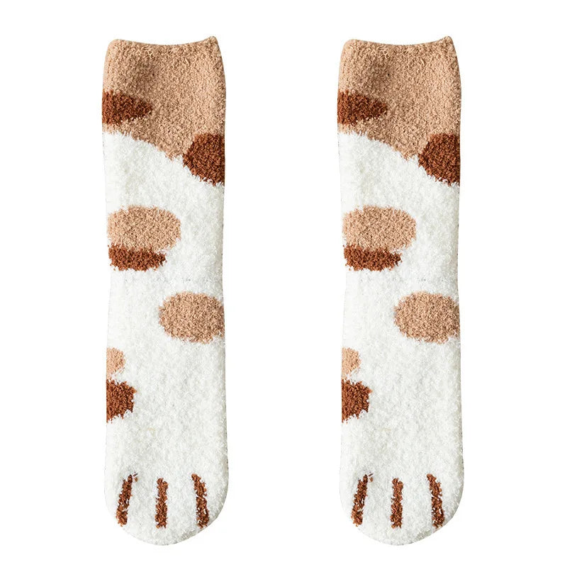🐾 Fluffy Cat Paw Socks