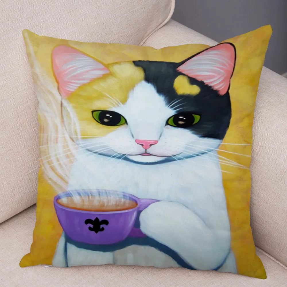 Cat Pillowcase Cushion Cover