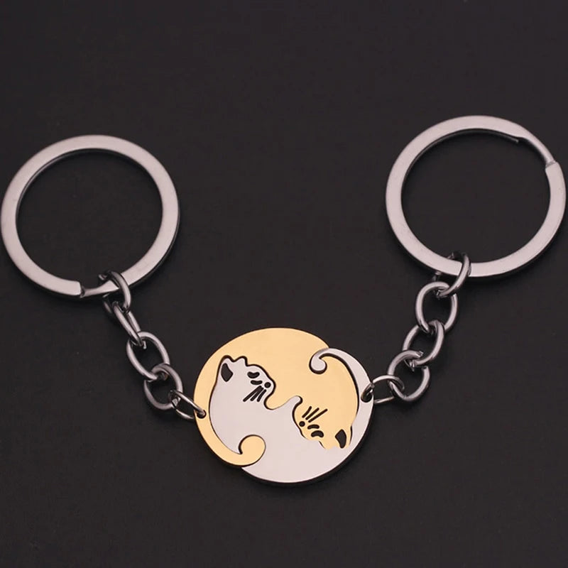 Cute Hug Cat Keychain