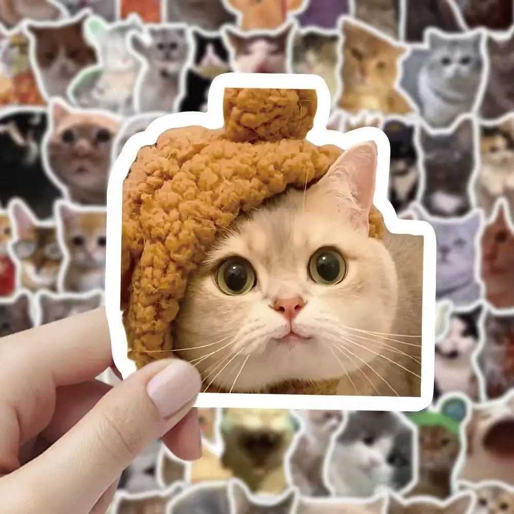 100 Cat stickers cute funny cat ins style emoticon pack picture material handbook stickers children's stickers holiday gift