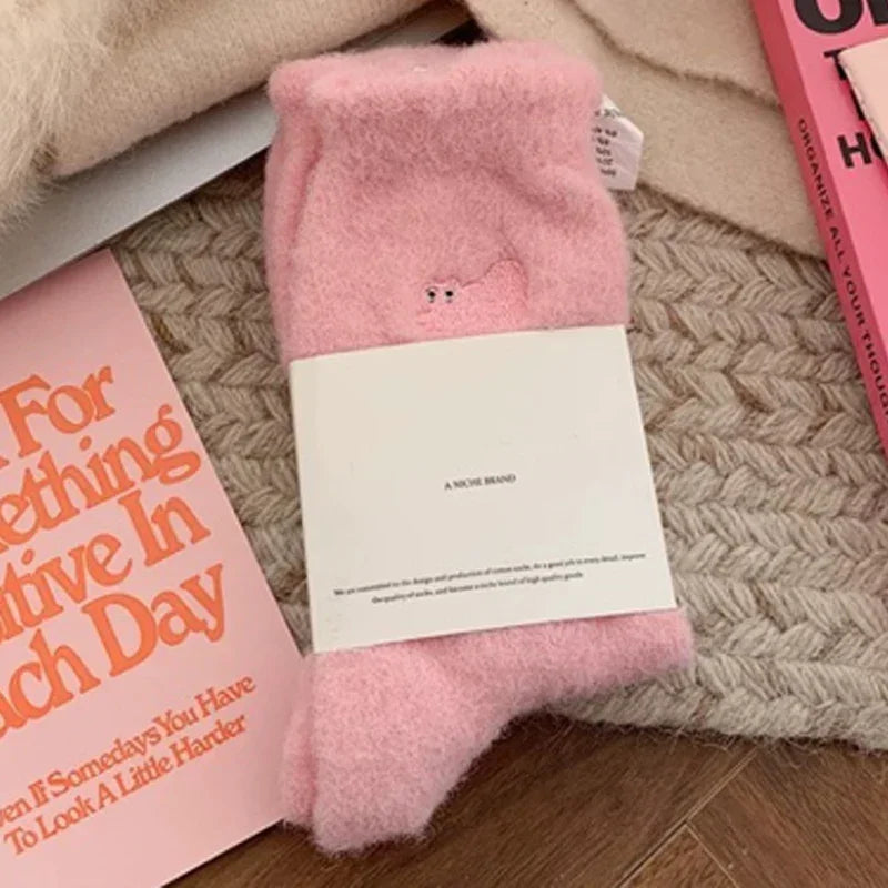 Cute Cat Cozy Mink Velvet Socks