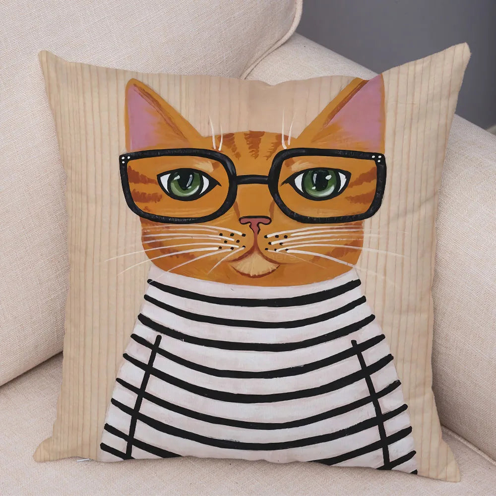 Cat Pillowcase Cushion Cover