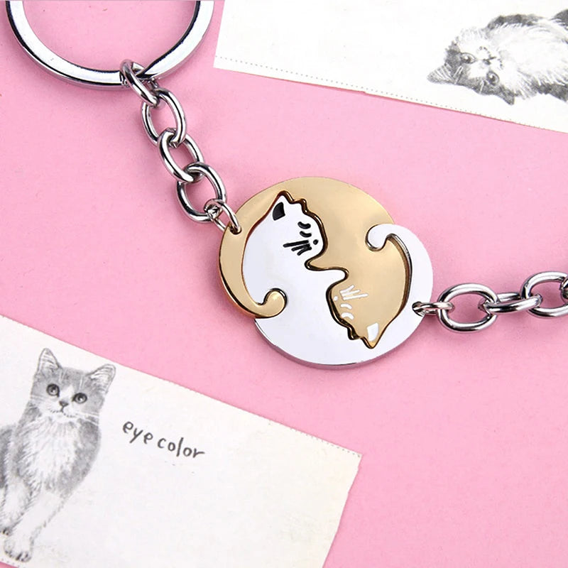 Cute Hug Cat Keychain