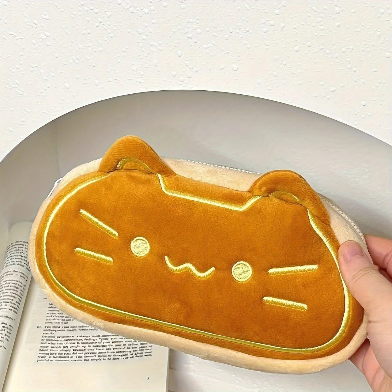 Caramel Cat Plush Pen Case