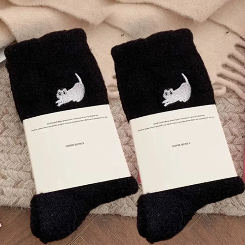Cute Cat Cozy Mink Velvet Socks