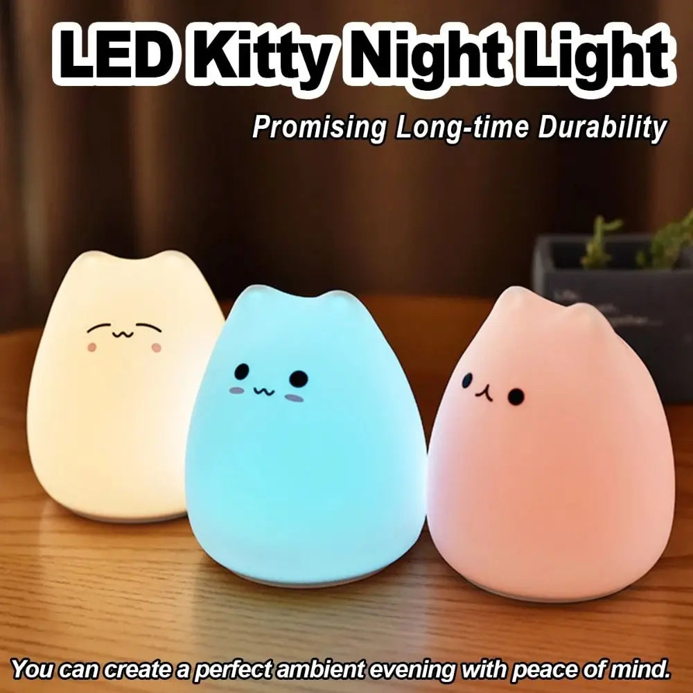 LED Colorful Cat Silicone Light