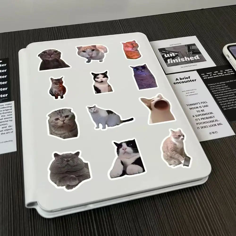 100 Cat stickers cute funny cat ins style emoticon pack picture material handbook stickers children's stickers holiday gift