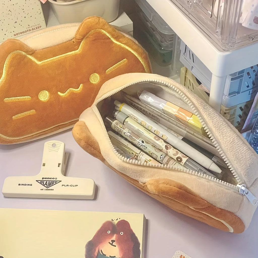 Caramel Cat Plush Pen Case