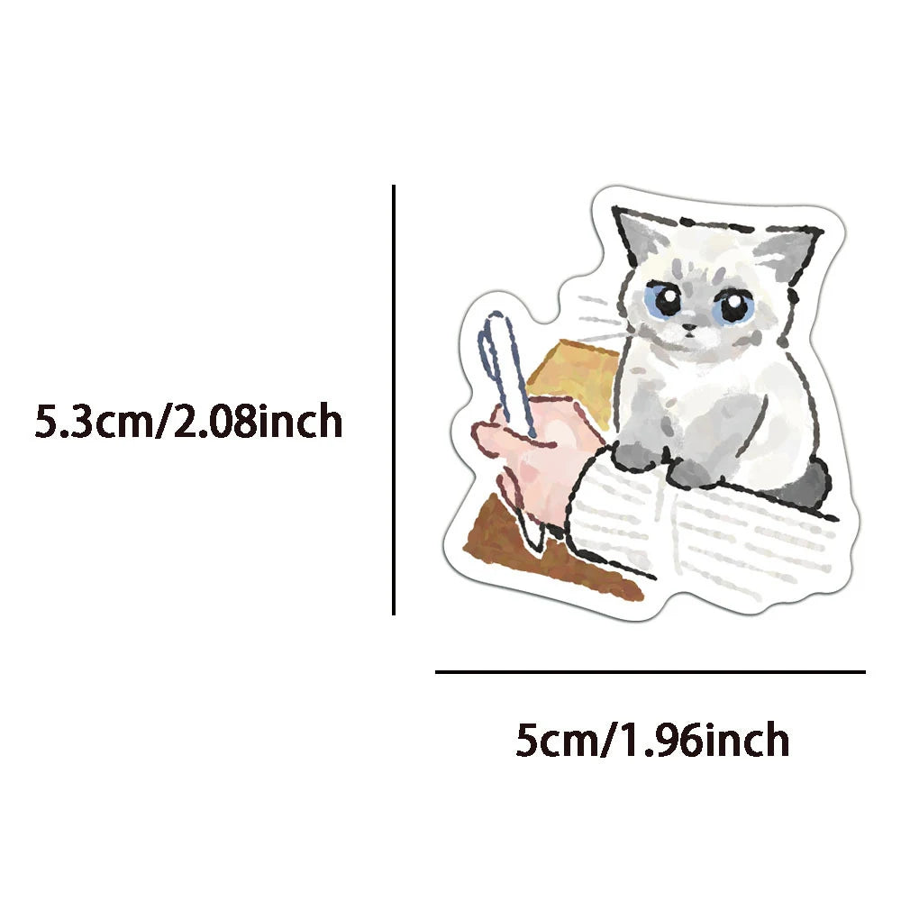 10/30/77pcs Kawaii Cute Watercolor Cat Cartoon Stickers Animal Kitten Graffiti Decals Luggage Phone Stationery Sticker Kids Toy