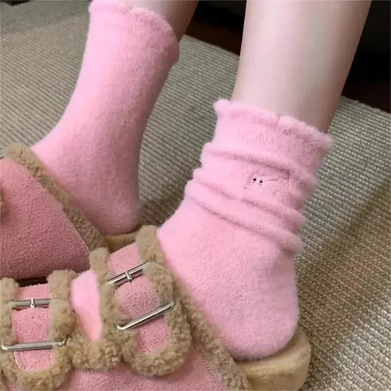 Cute Cat Cozy Mink Velvet Socks