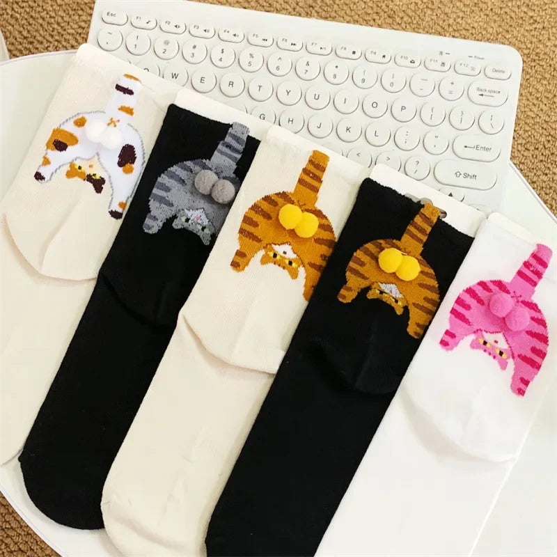 Cartoon Cat Egg Socks