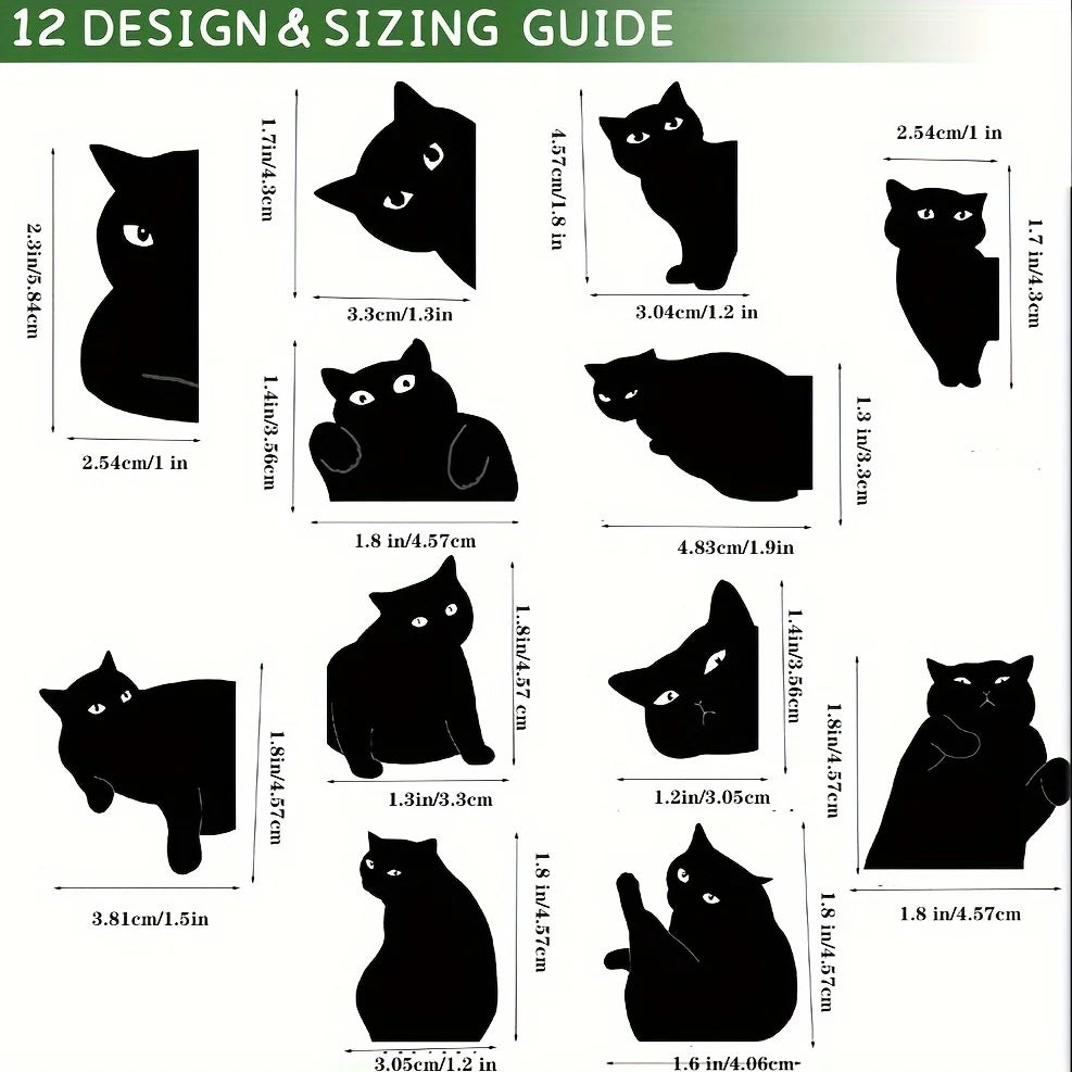 12 Pcs Magnetic bookmarks for book lovers, Cute cat bookmarks, Kawaii bookmarks, Cat bookmarks