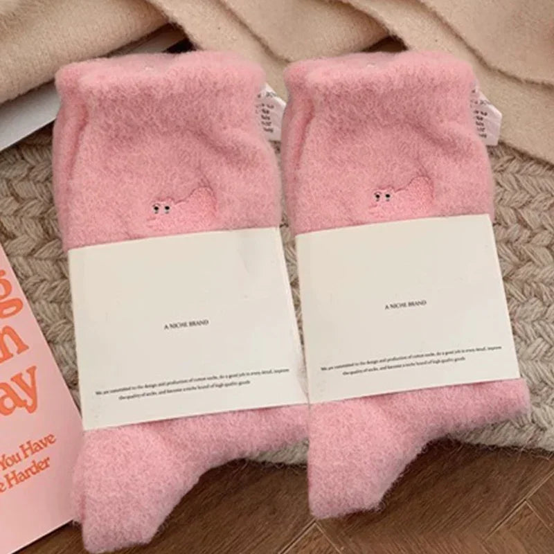 Cute Cat Cozy Mink Velvet Socks