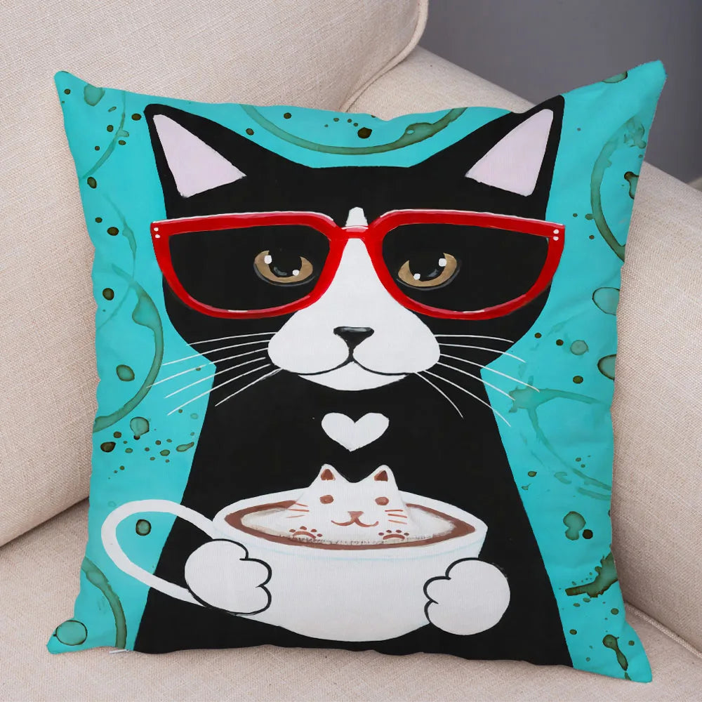 Cat Pillowcase Cushion Cover