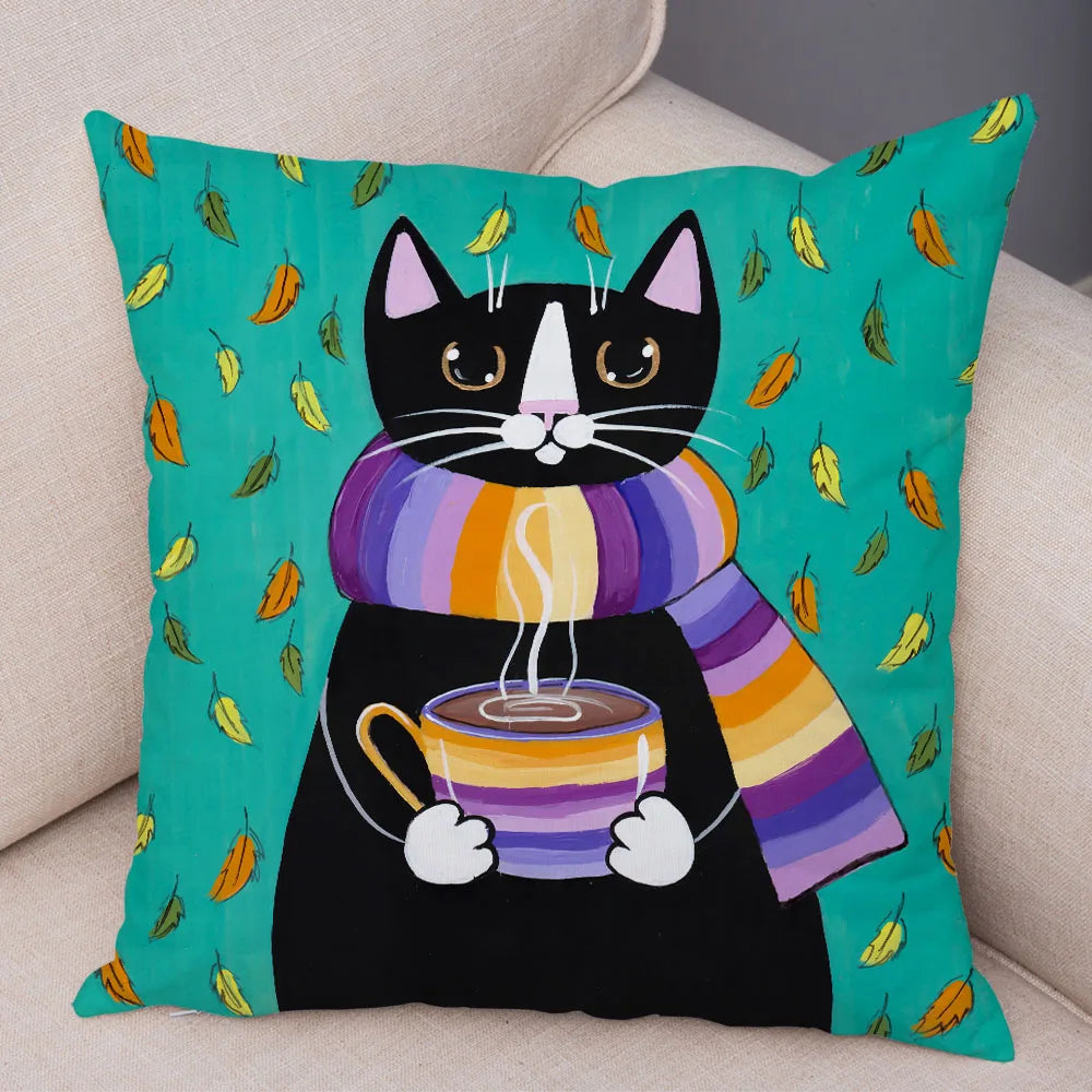 Cat Pillowcase Cushion Cover