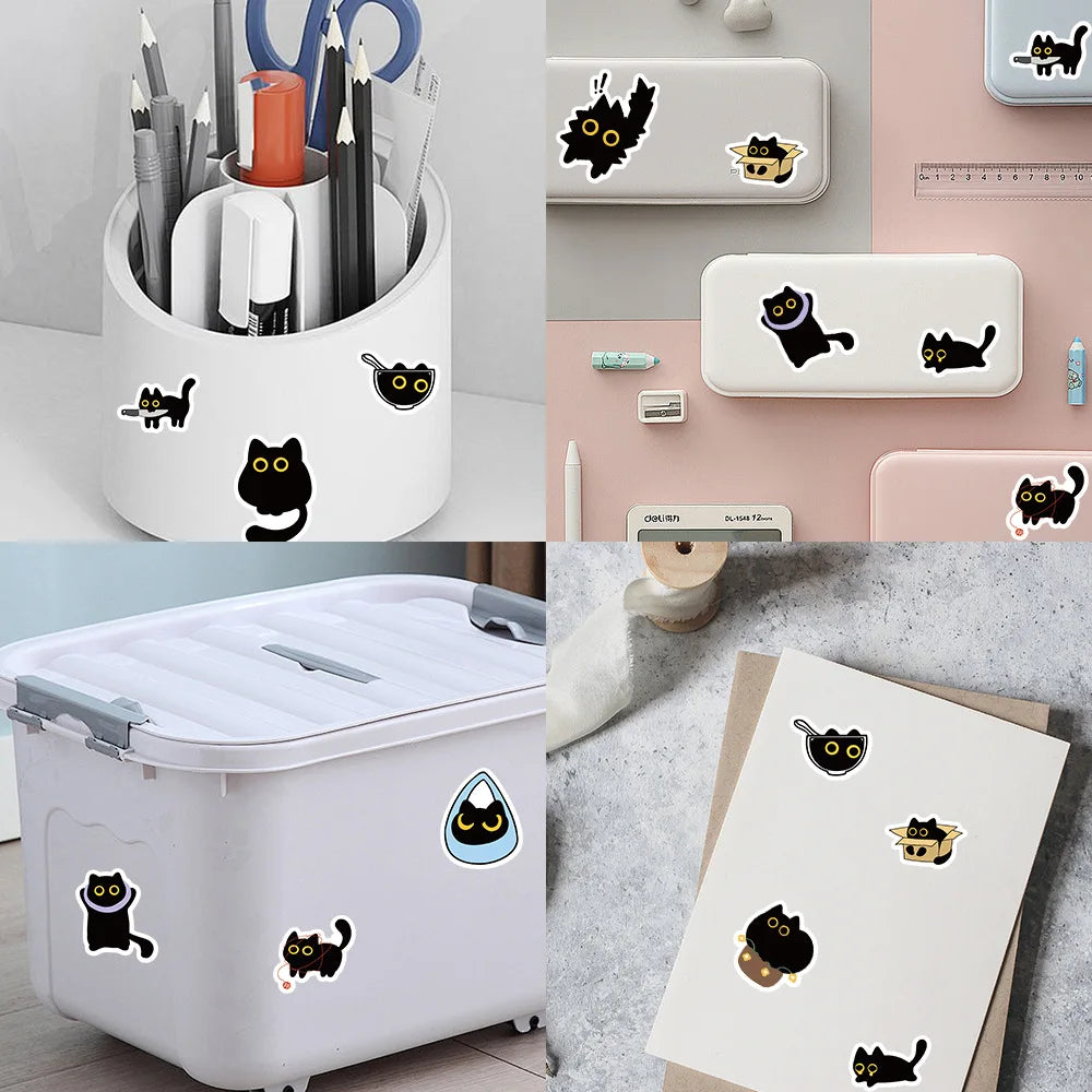 500Pcc/roll Cute Cat Stickers Creative DIY Graffiti Stickers Envelope Sealing Stickers Stationery Children Reward Decor Stickers