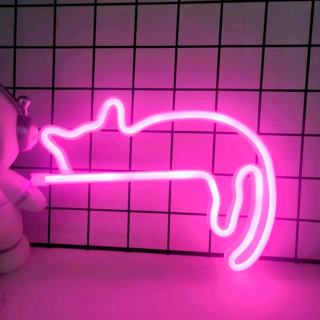Cute cat neon light, LED