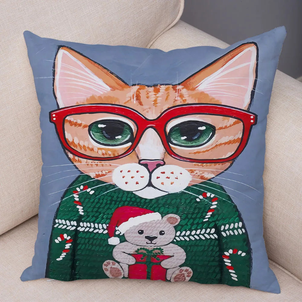 Cat Pillowcase Cushion Cover