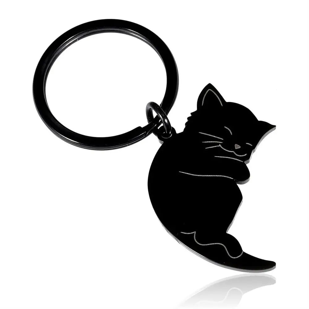 Hug Cat Couple Keychain