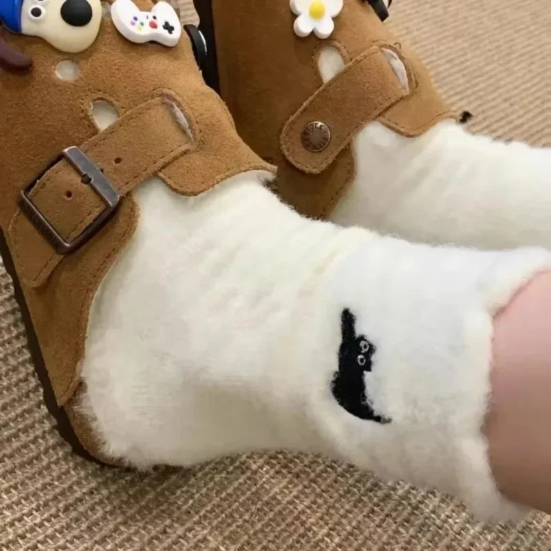 Cute Cat Cozy Mink Velvet Socks