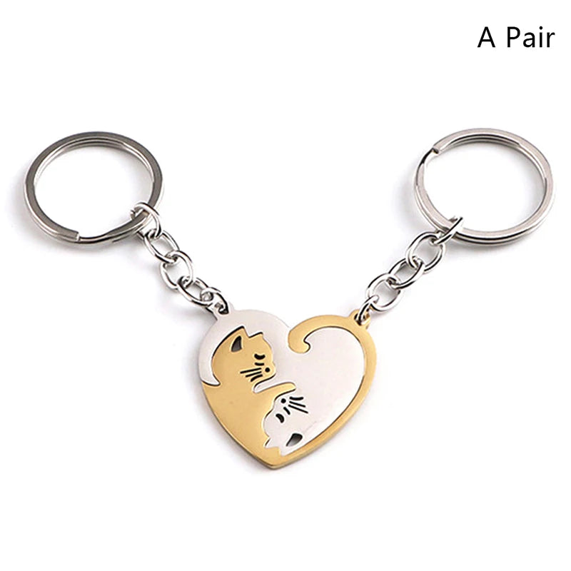 Cute Hug Cat Keychain