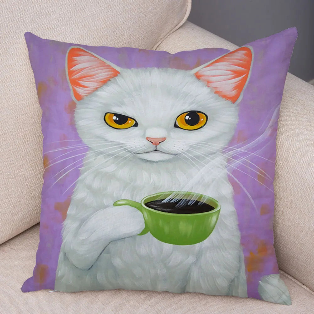 Cat Pillowcase Cushion Cover