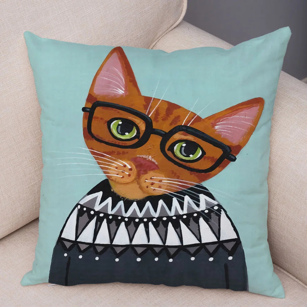 Cat Pillowcase Cushion Cover