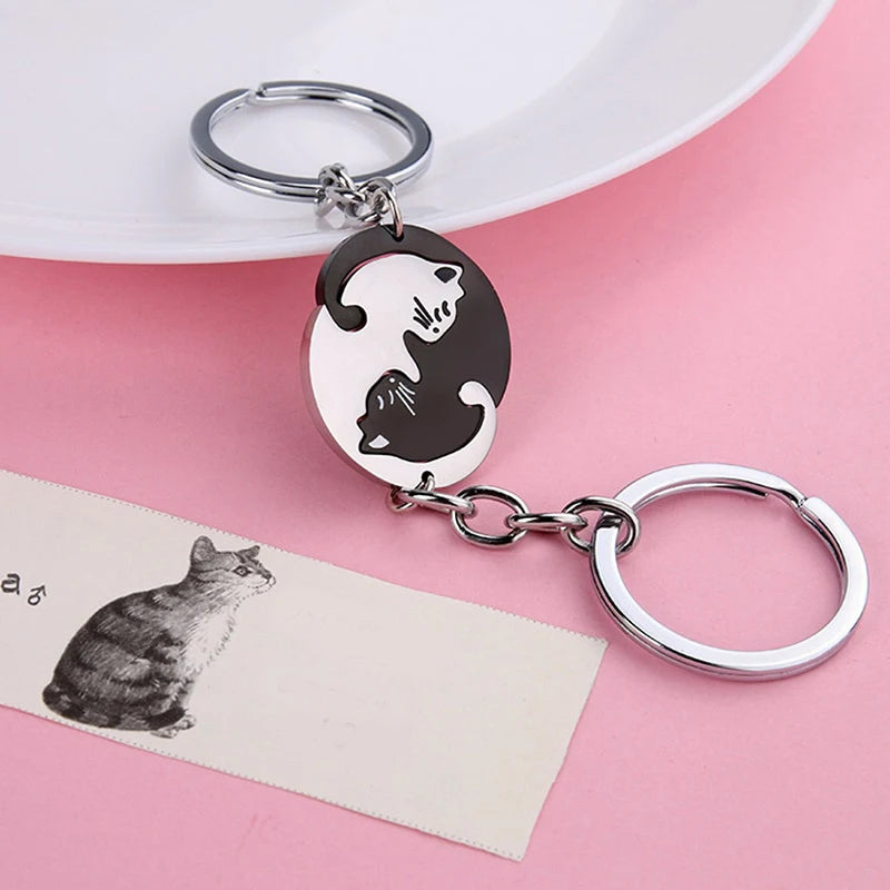 Cute Hug Cat Keychain