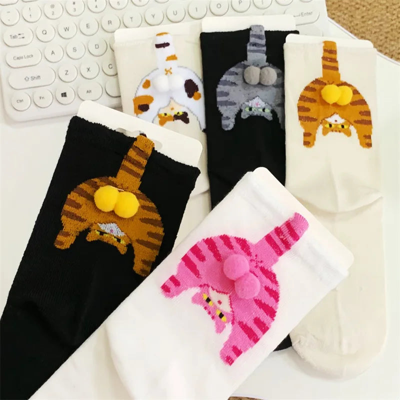 Cartoon Cat Egg Socks
