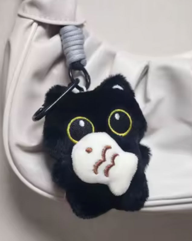 Black Cat Plush Keychain