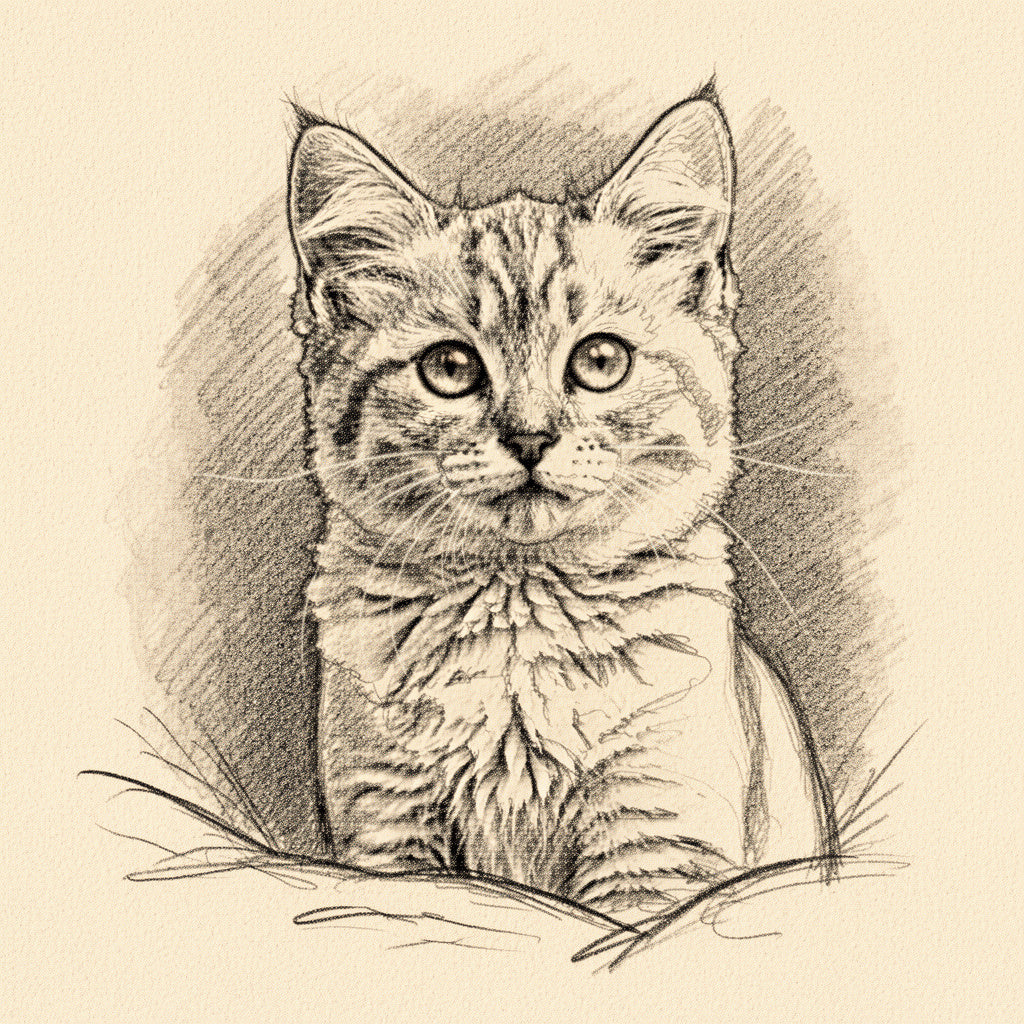 Pet Portrait Sketch, Personalised Drawing from Photo