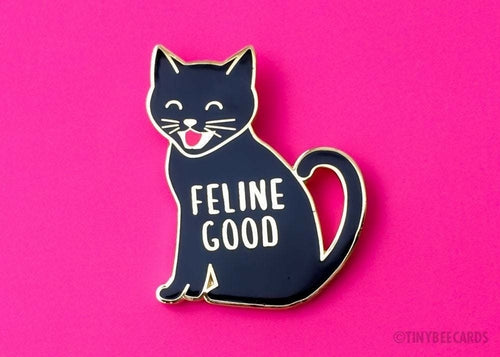 Cat Enamel Pin "Feline Good"